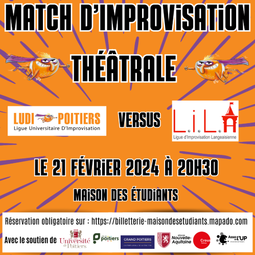 MATCH D'IMPRO - Ludi Poitiers vs Ligue d'Improvisation Langeaisienne