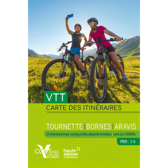 Carte des itinéraires VTT Tournette-Bornes-Aravis 