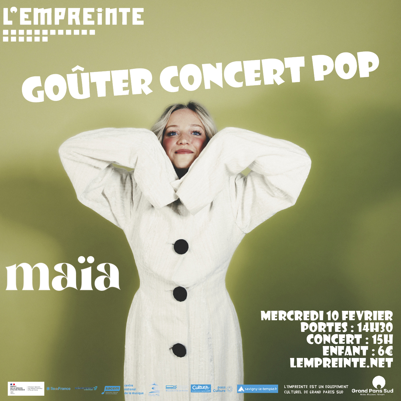 Affiche Goûter Concert : Maïa en concert à L'Empreinte
