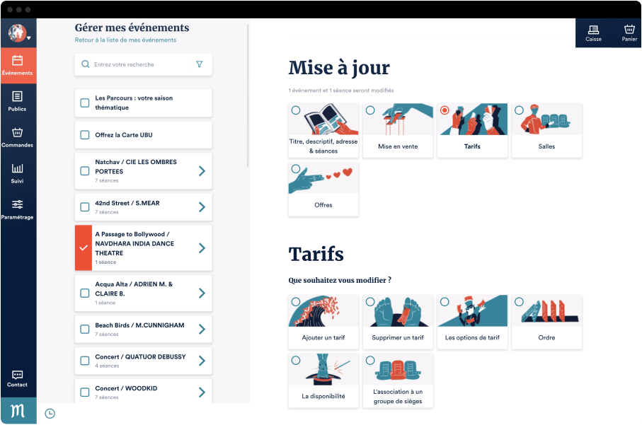 Une capture d'écran d'une modification en masse
